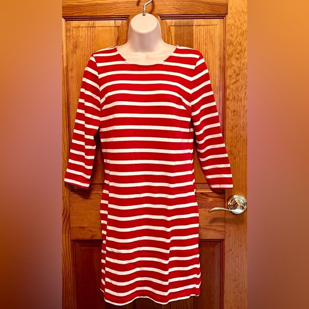 Old Navy Knit Striped Shift Dress Womens XS Red/White Fisherman Coastal Grandma
